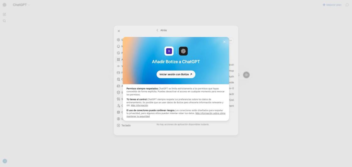 Add Botize to ChatGPT dialog