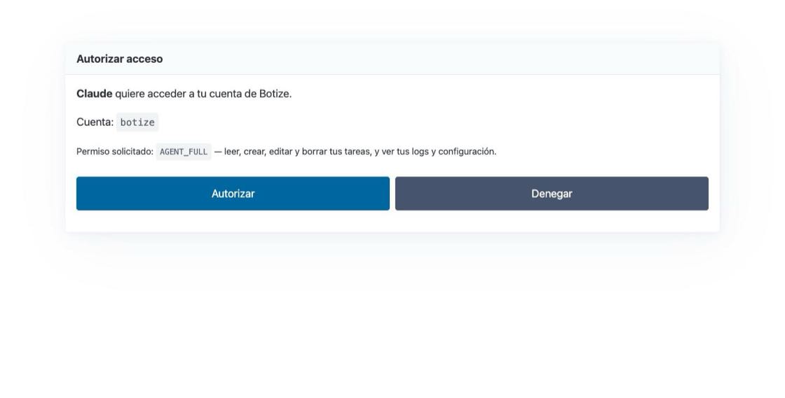 Botize consent screen